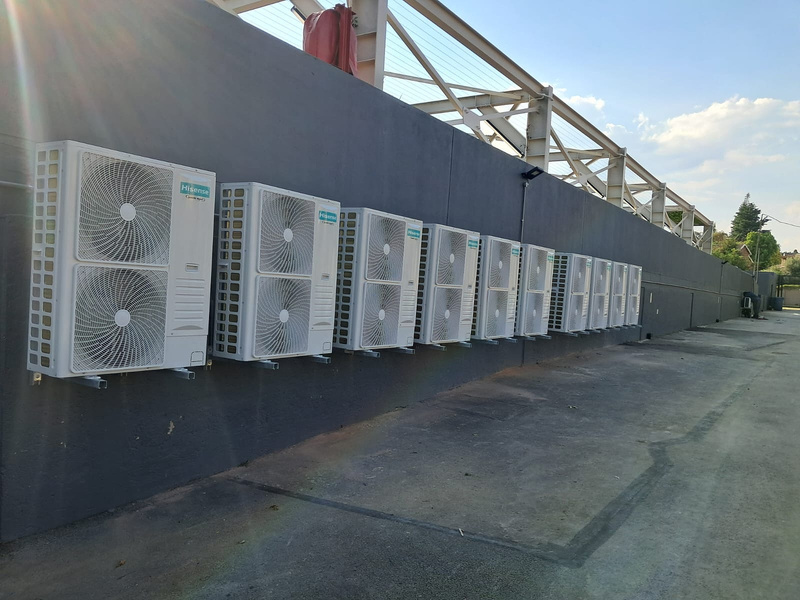 Air conditioning condenser units installed by Watt-Core Solutions